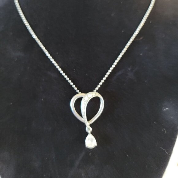 Bijoux Terner necklace silver Heart‎ Dangle15  Inch Chain - Picture 12 of 13